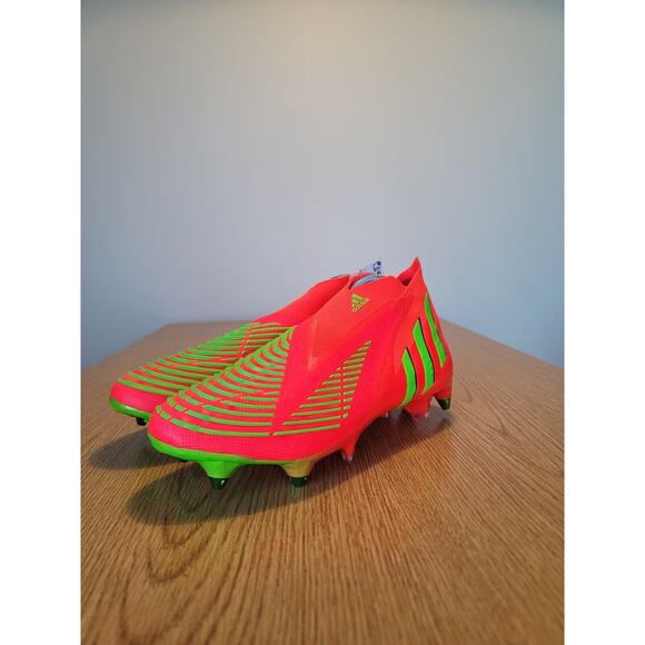 Adidas Predator Edge+ SG Solar Red Soccer Cleats M 8.5 GW1038 Soft Ground New - Picture 5 of 8